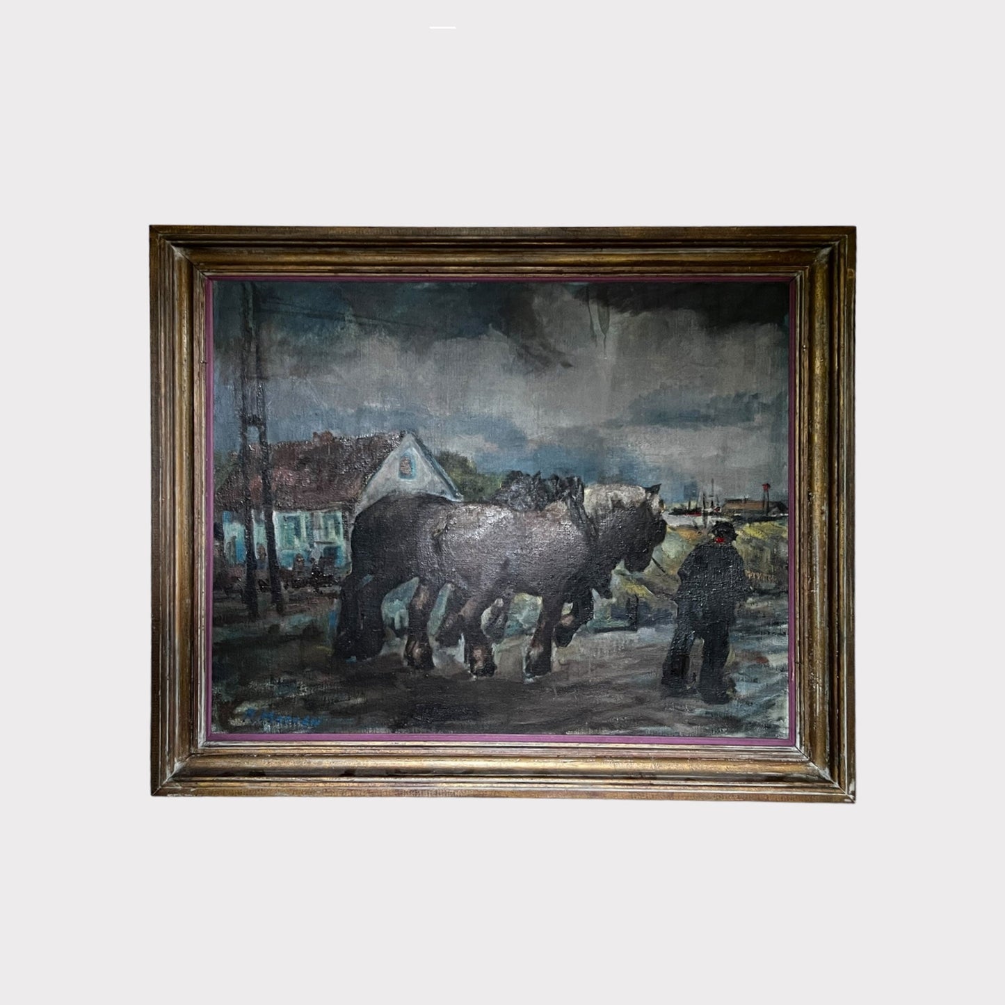Flemish Draft Horses Oil Painting