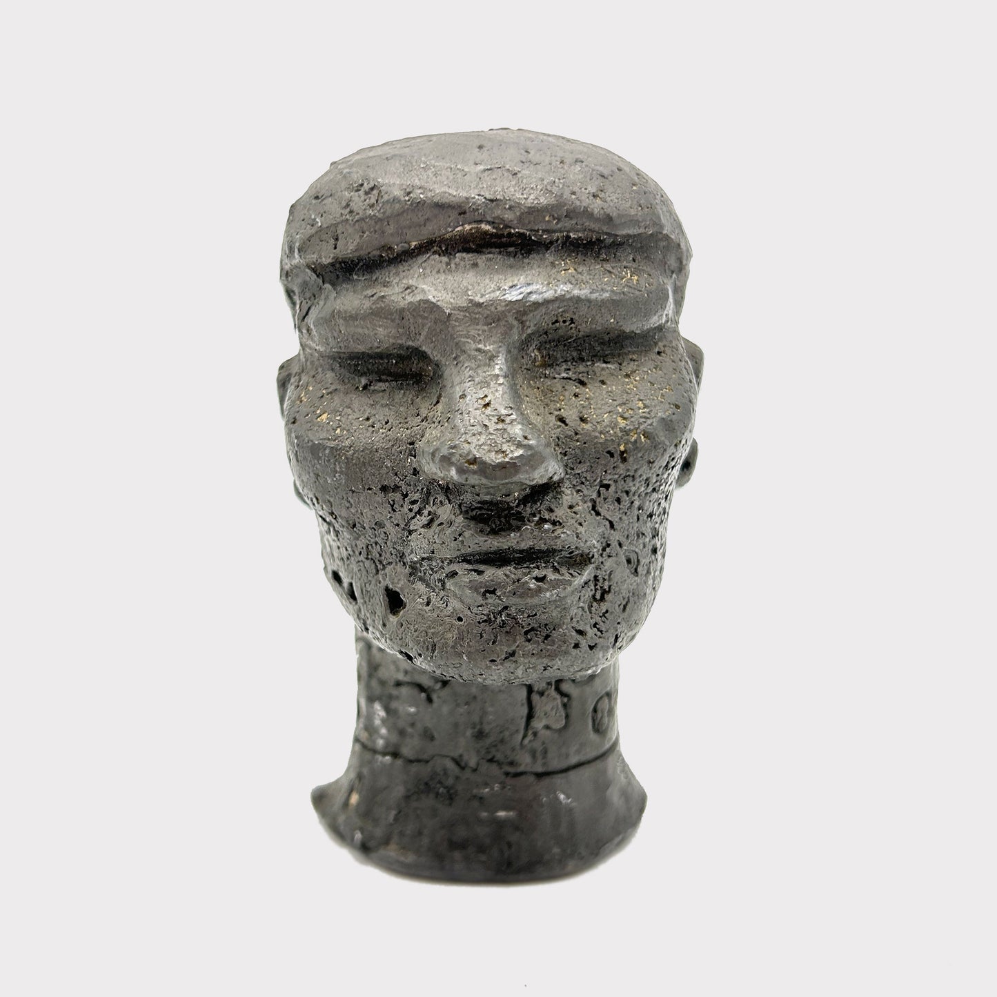 front view of Small Bronze Head Statue from Africa