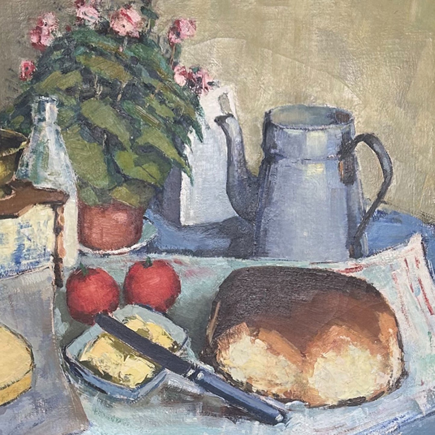 CLOSE UP OF Petit Dejuener Still Life Oil Painting