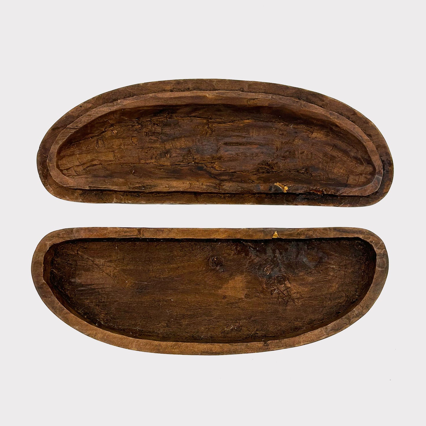 open view of Vintage Carved Container with African design