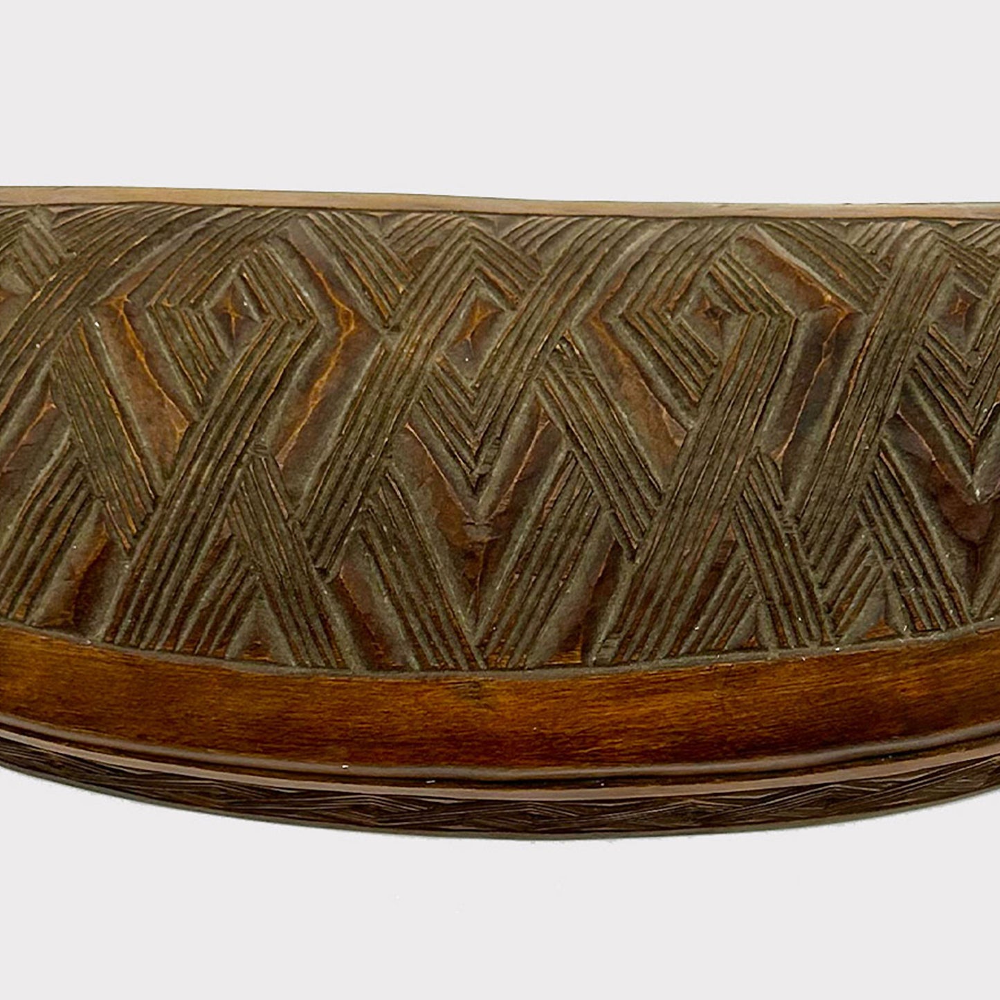 close up view of Vintage Carved Container with African design