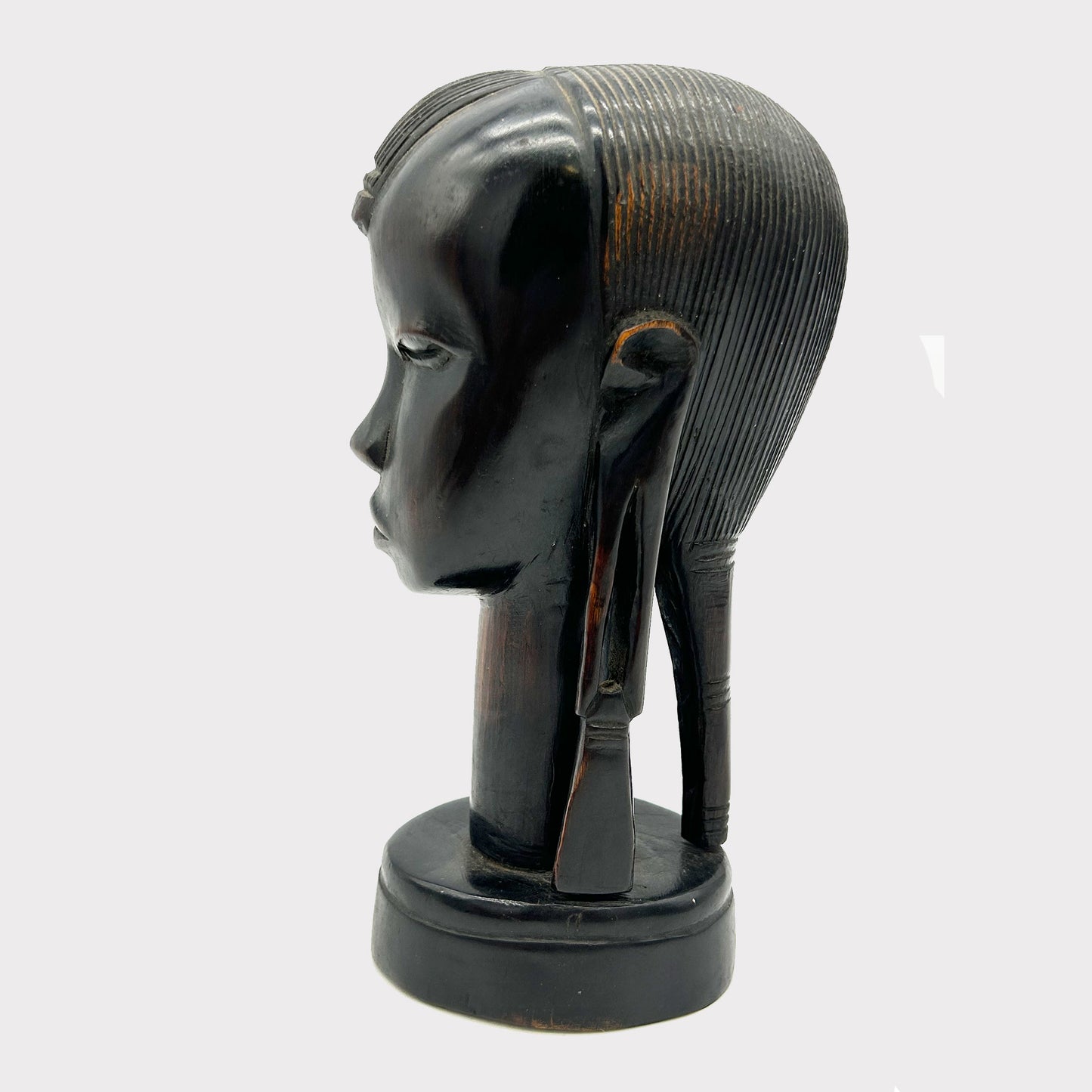 side view of Vintage African Ebonized Bust