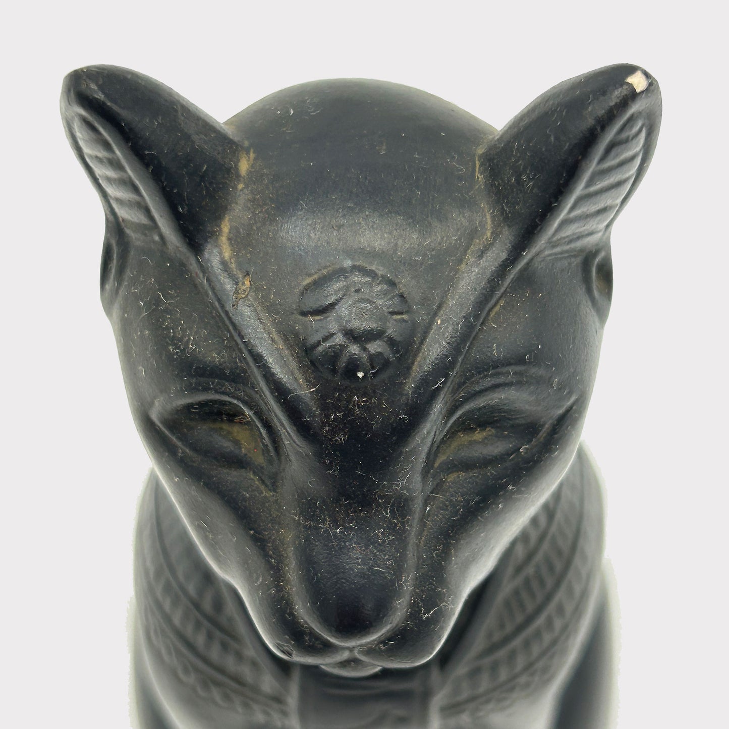 head view of Egyptian Standing Bastet Cat Sculpture