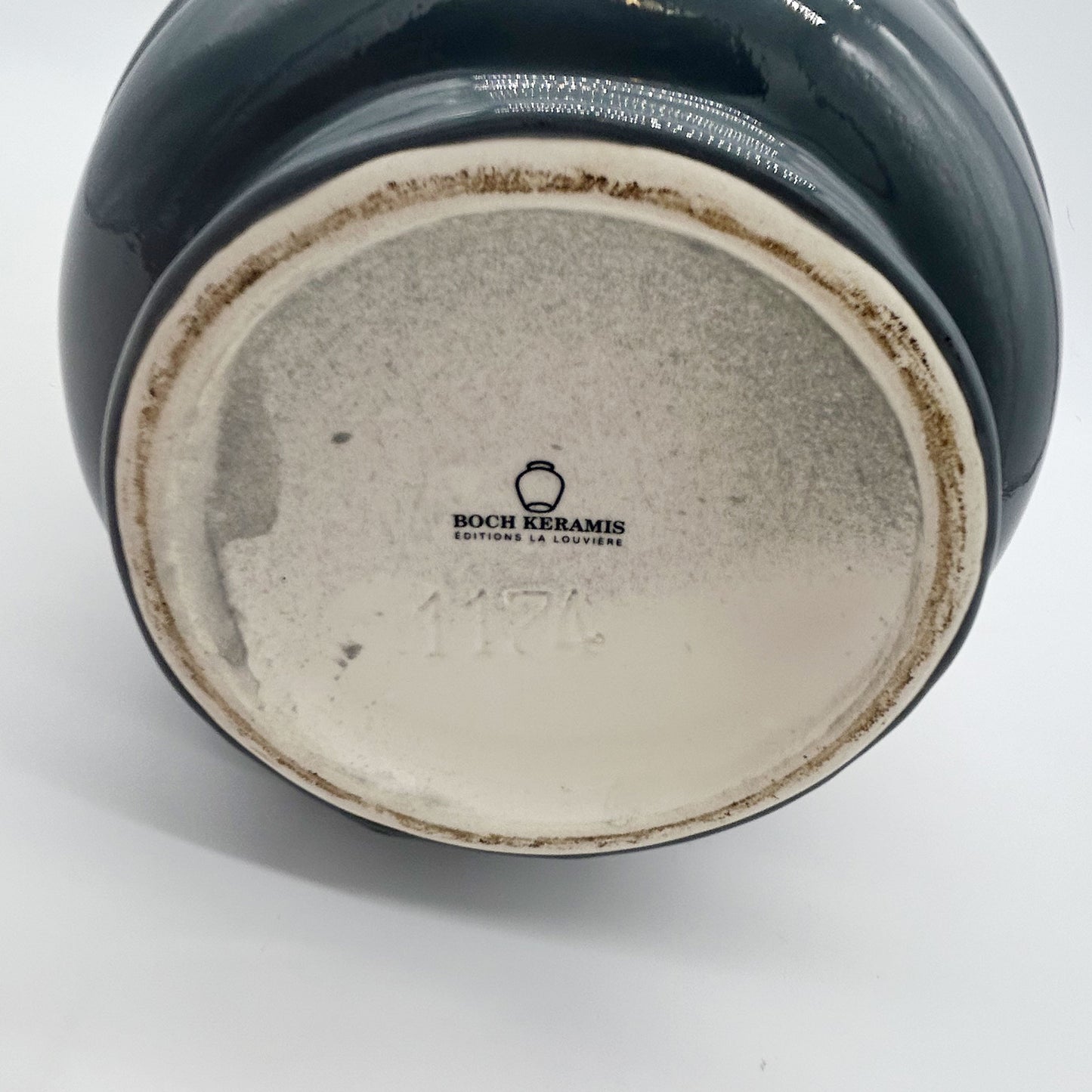 bottom hallmark of Art Deco Vase glazed in gray color with Elephant detail