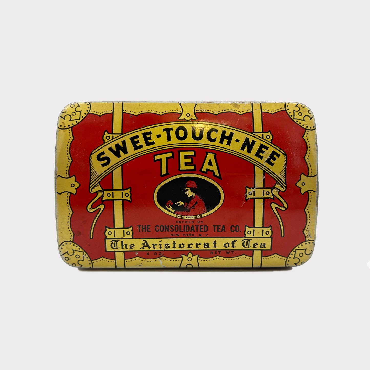 top view of Antique Swee-Touch-Nee Tea Container