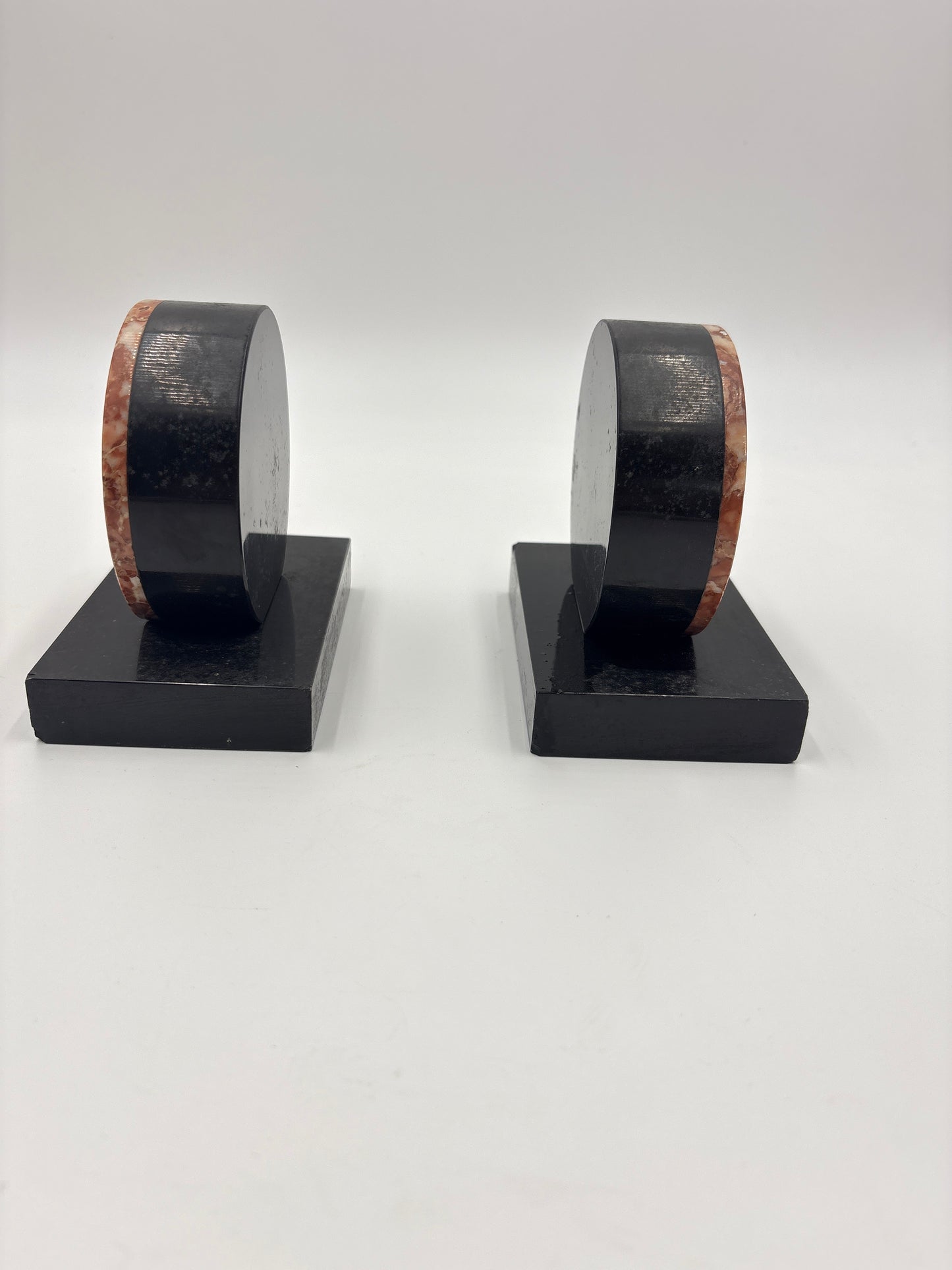 Vintage French Art Deco Black & Marble bookends from 1930’s
