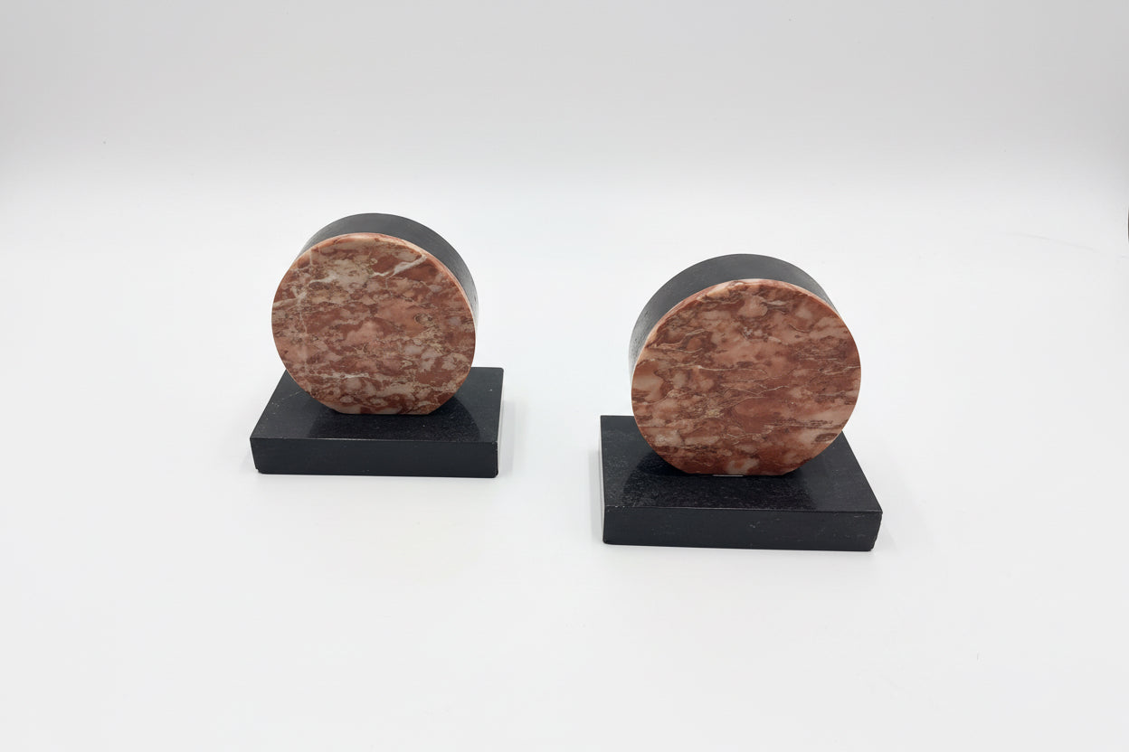 Vintage French Art Deco Black & Marble bookends from 1930’s