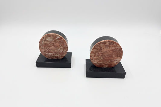 Vintage French Art Deco Black & Marble bookends from 1930’s