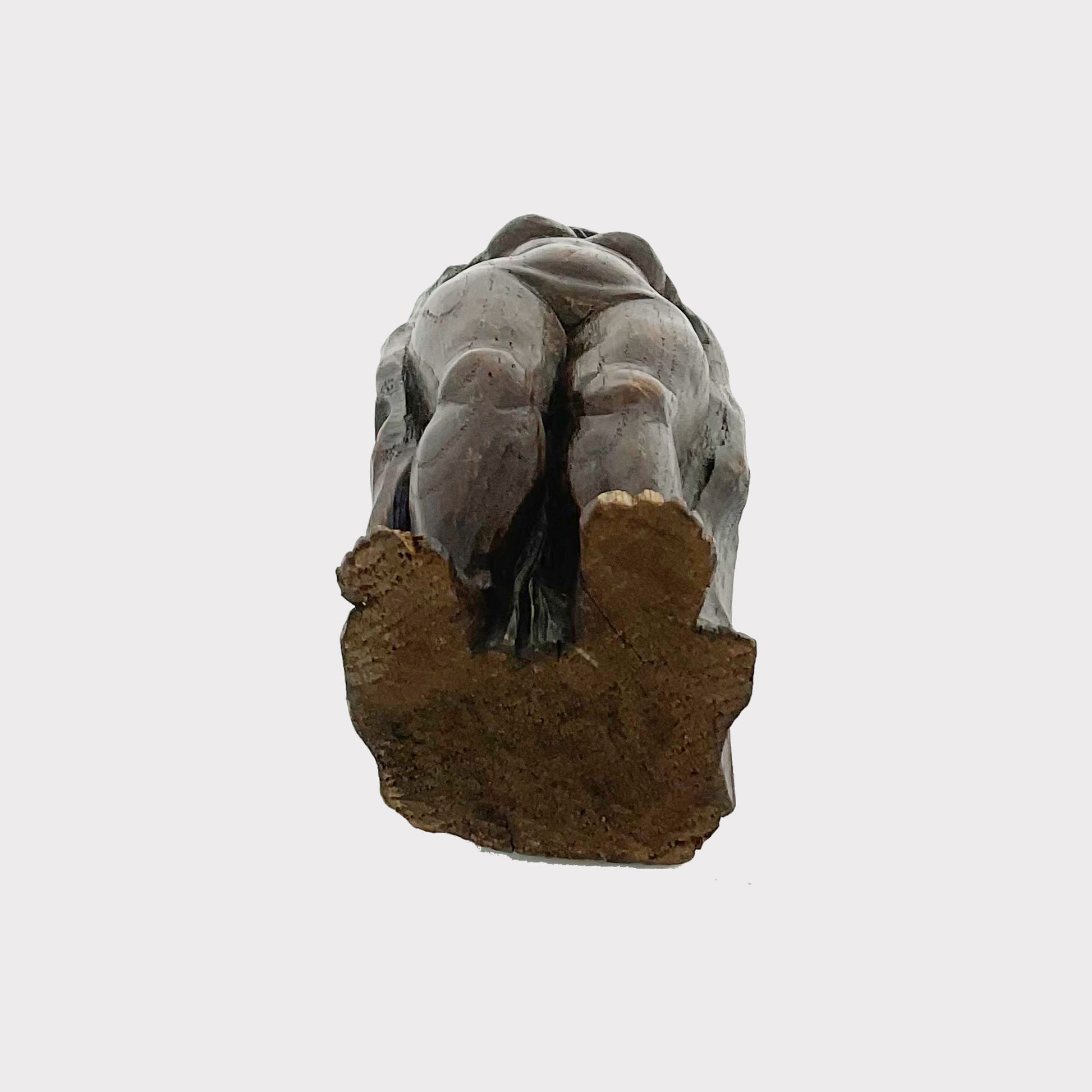 bottom view of French Carved Wooden Nude Figurine