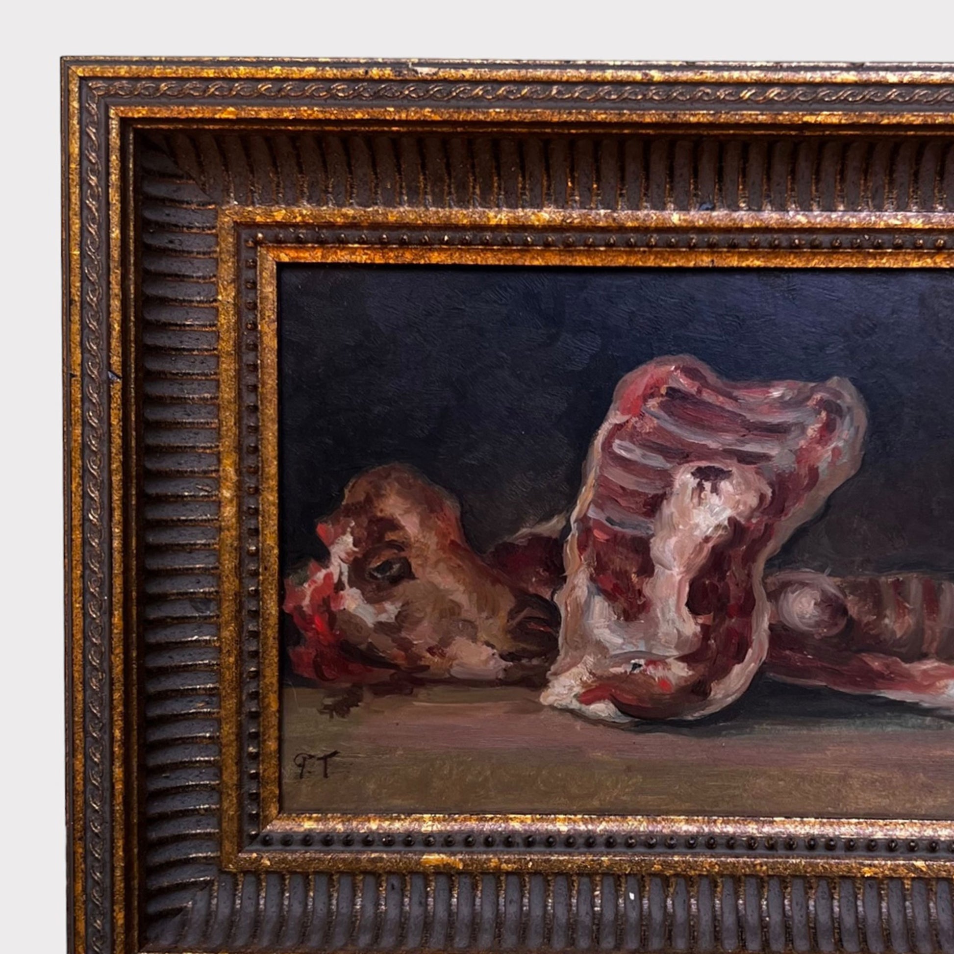 close up view of The French Butcher Oil Painting