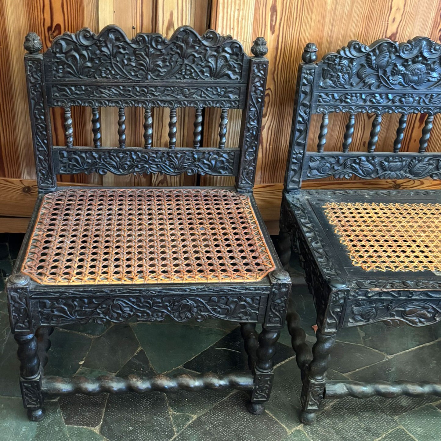 Chair One  and Two caning seat details