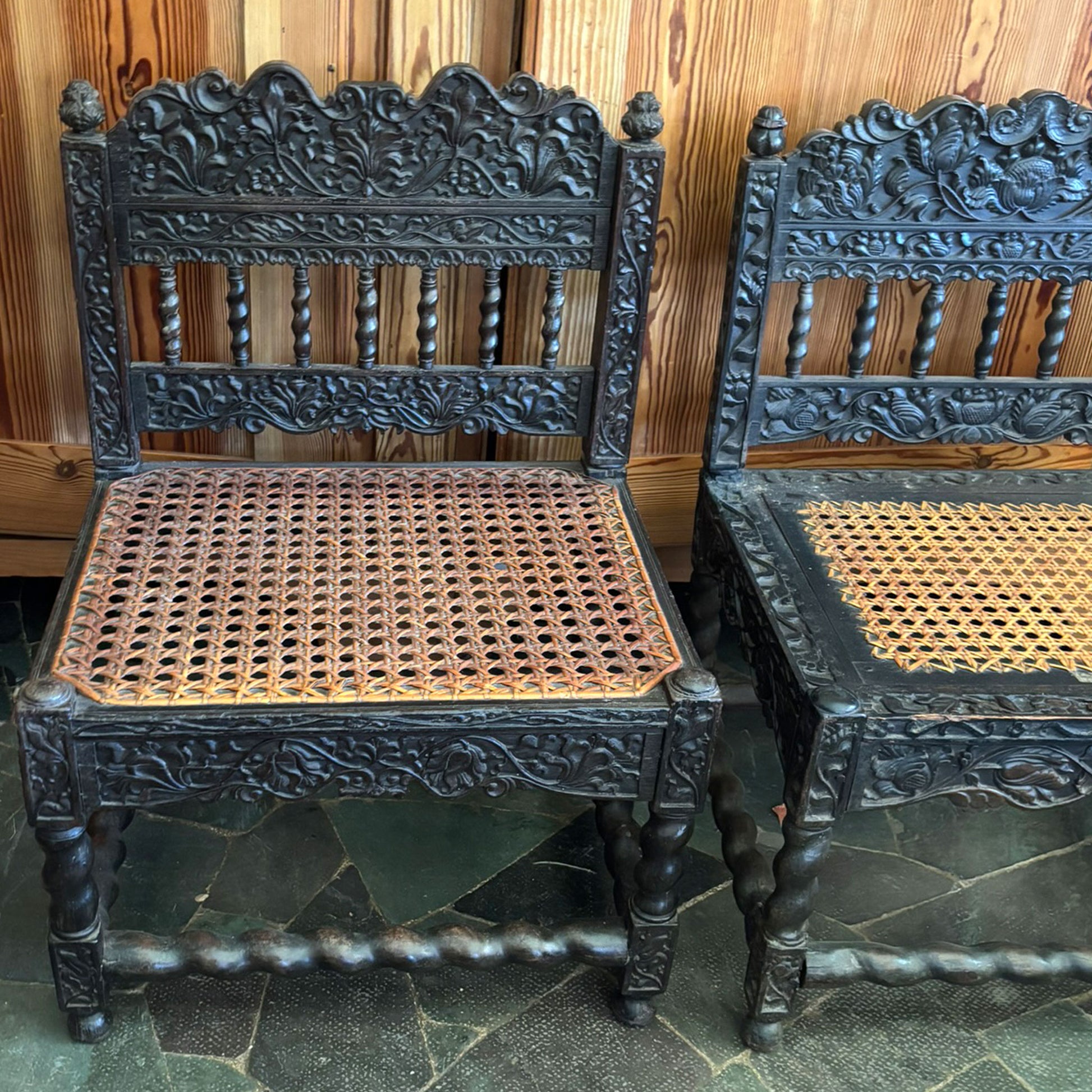 Chair One  and Two caning seat details
