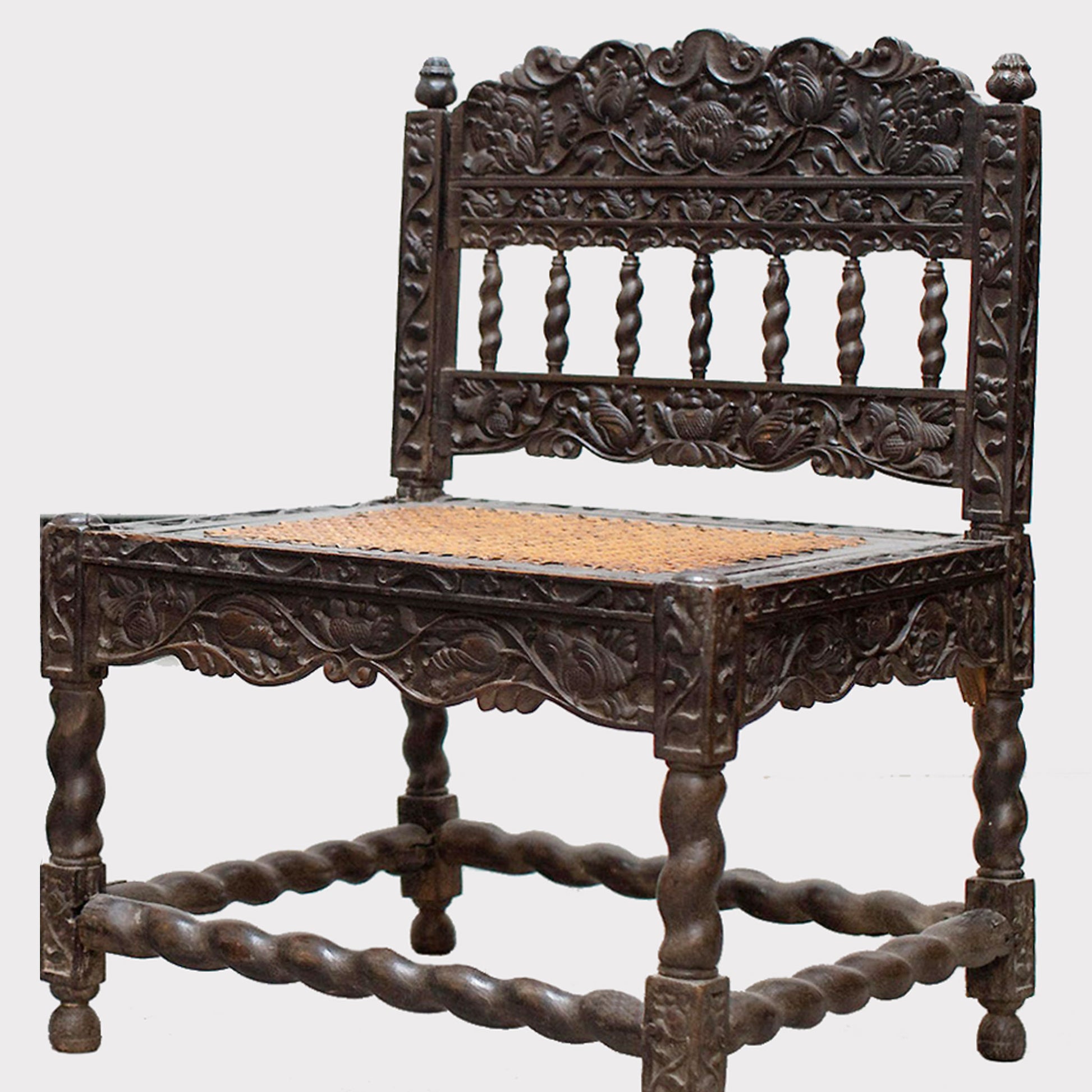 Single chaor image of Antique Dutch Colonial Carved Chairs