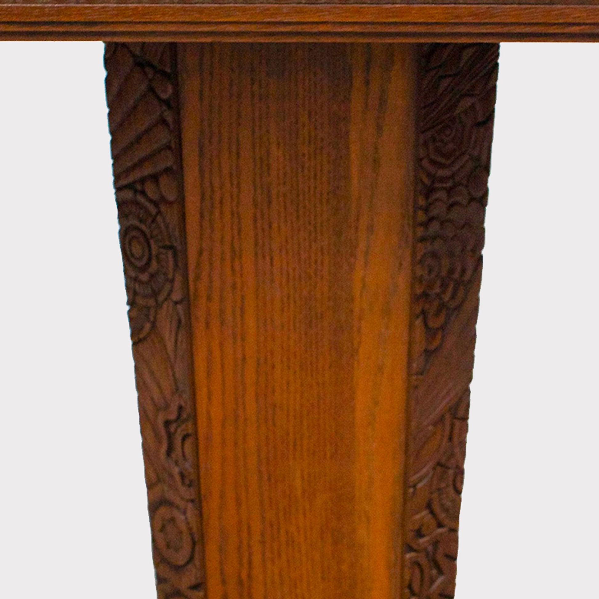 additional carving of German Floral Carved Oak Art Deco Side Table