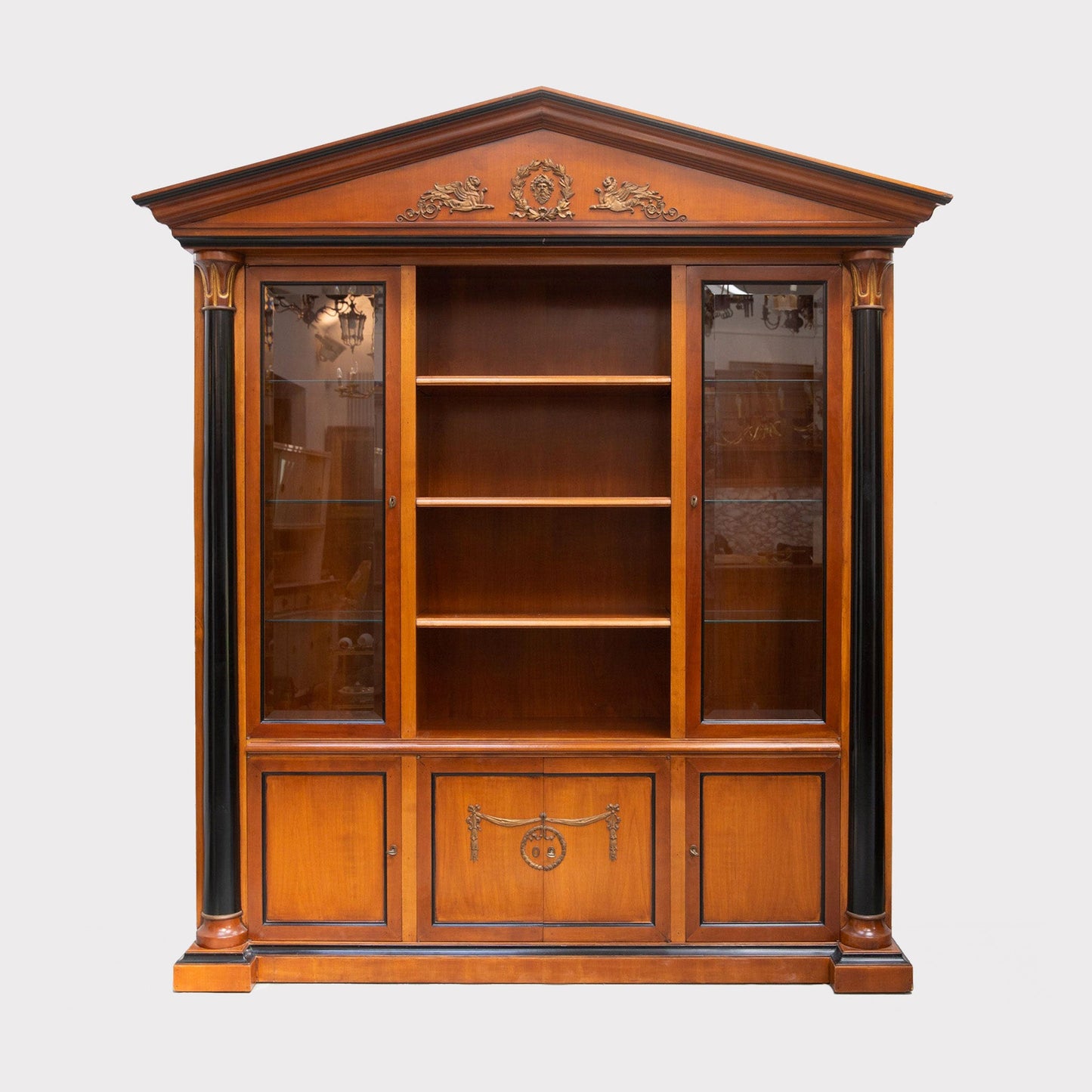 French Empire Breakfront Bookcase