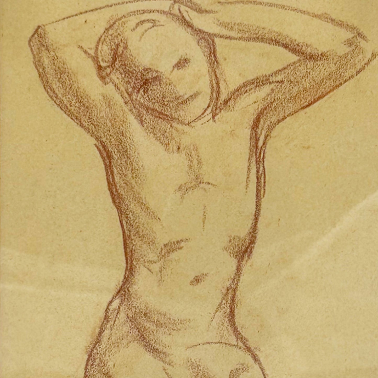 CLOSE UP VIEW OF Drawing of a Nude Person, Framed