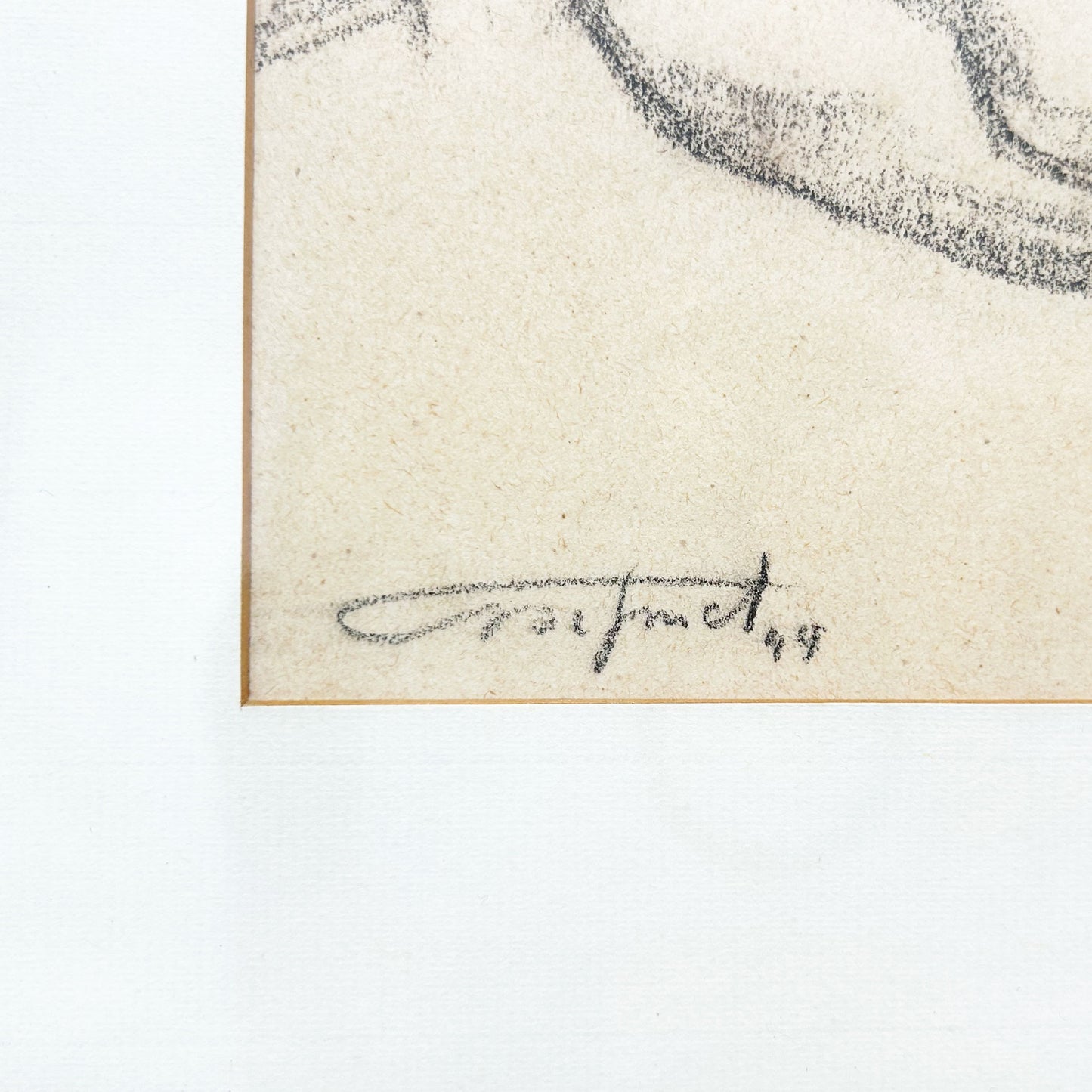 SIGNATURE VIEW OF Drawing of a Nude Person, Framed