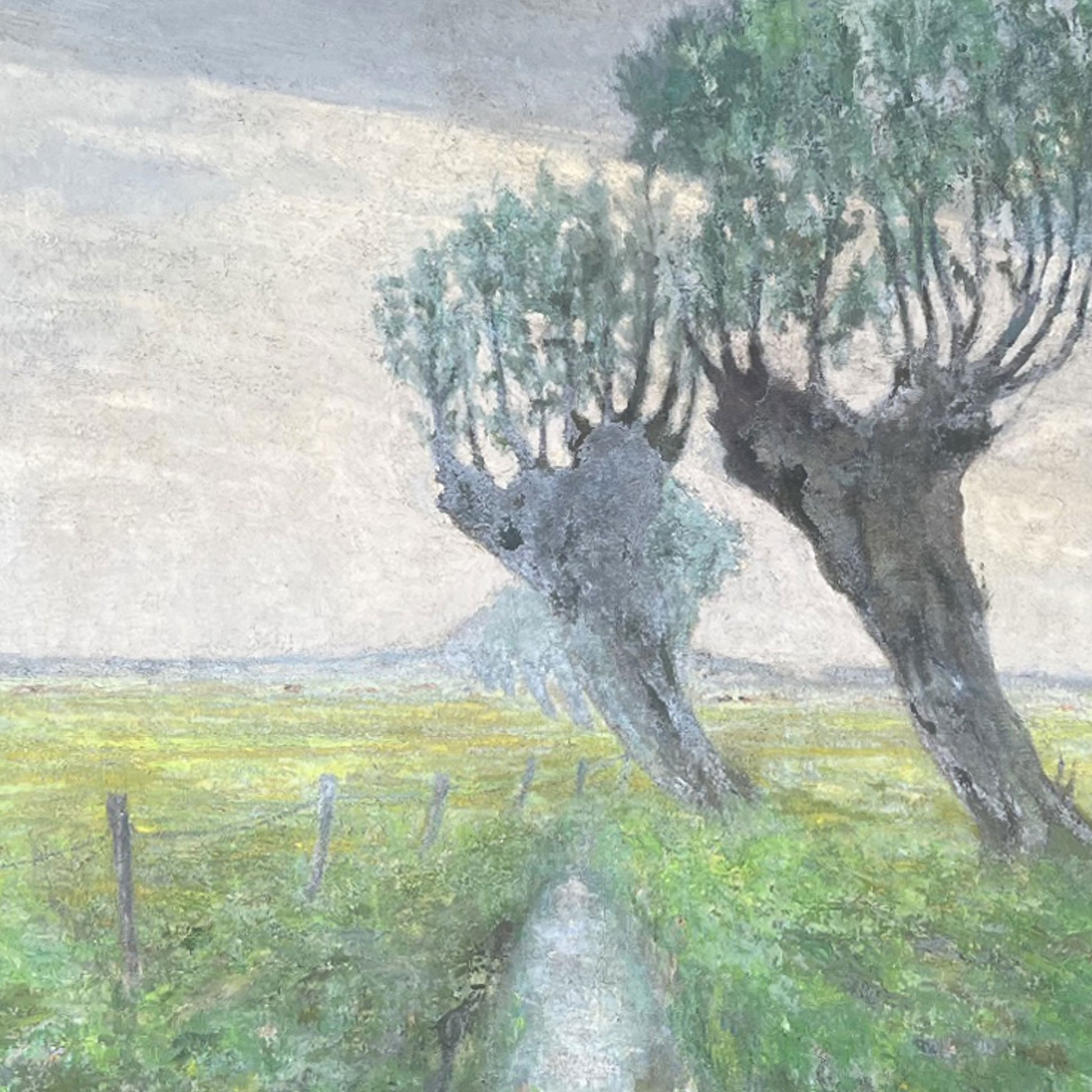 CLOSE UP OF Two Trees with River Oil Painting by Jan Claessens