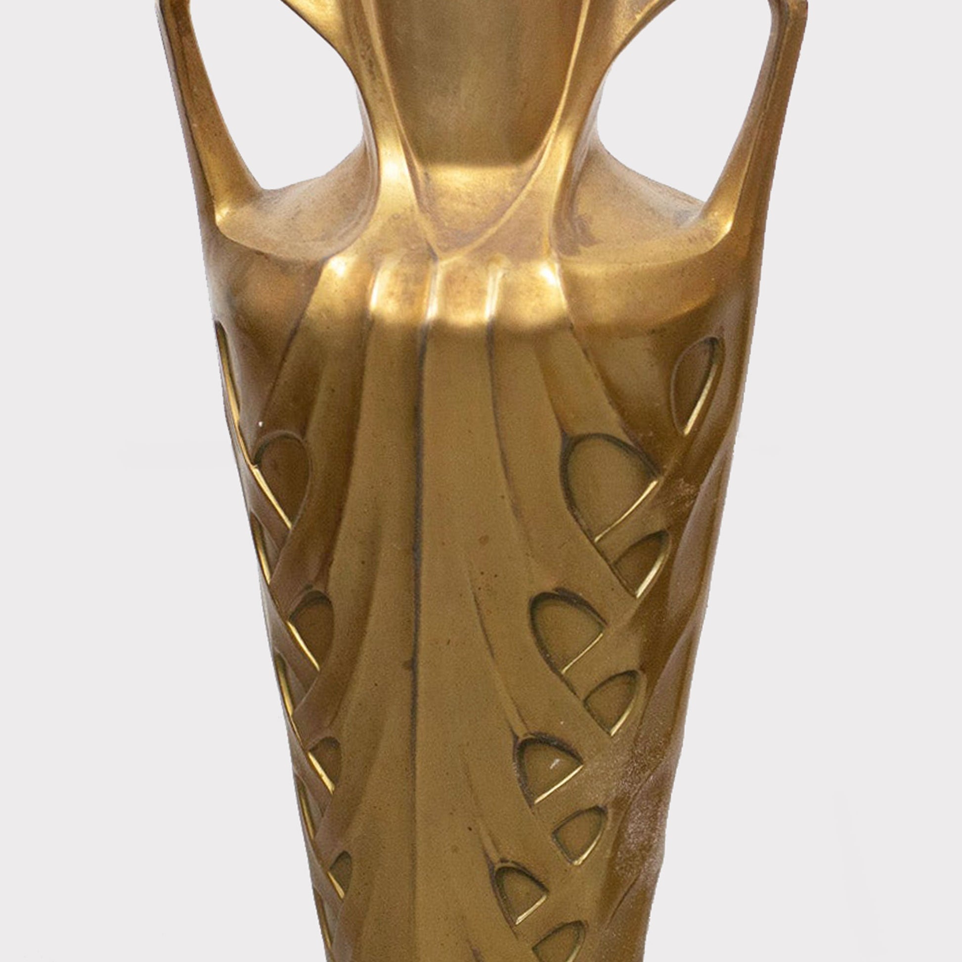 close up of Pair of Brass Jugend Style Vases