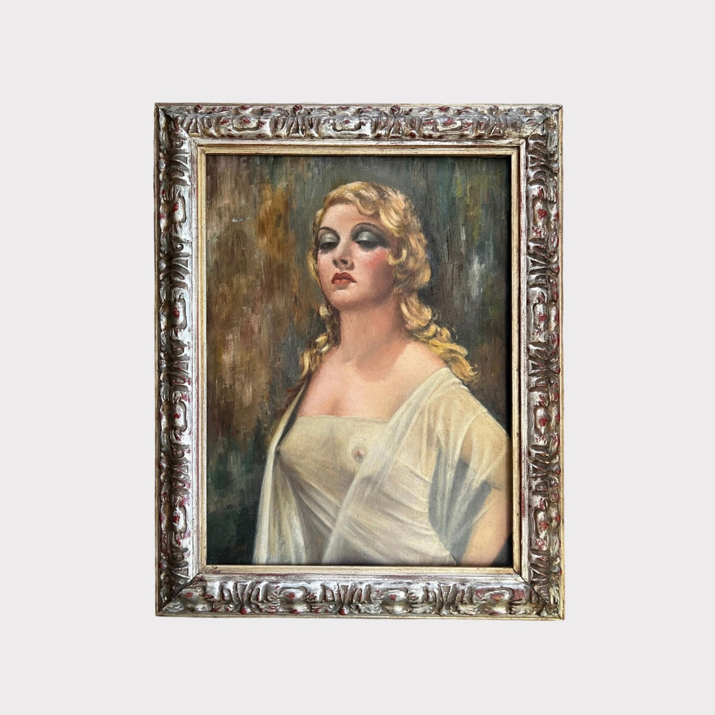 Italian Woman in Gown Portrait Oil Painting