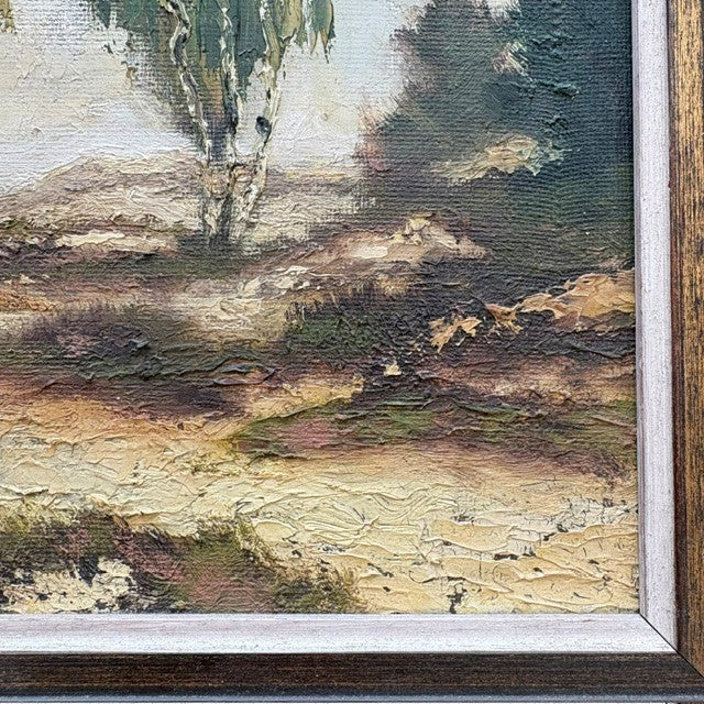 Vintage Belgian Oil Painting — Herfst in de Duinen, Kalmthout, 1966