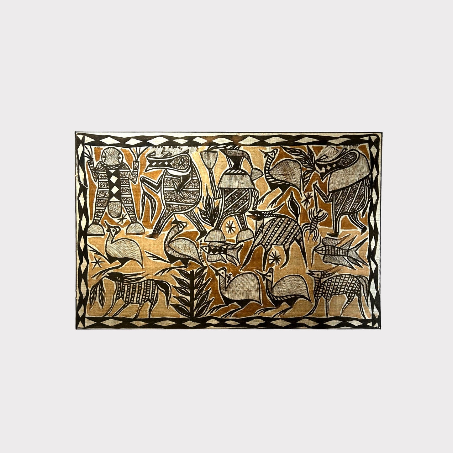 African Korhogo Mud Pigment Painted Cloth