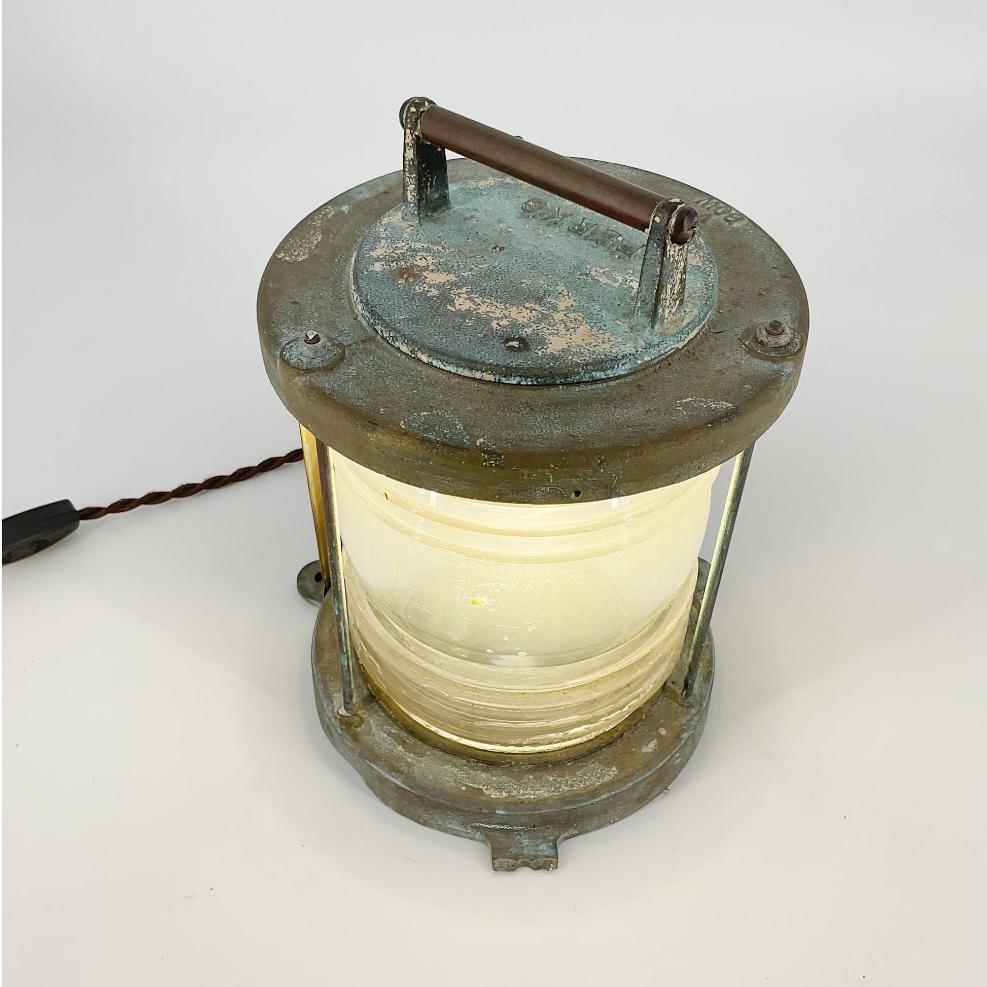 top view of Vintage Bronze Perko Maritime Lamp