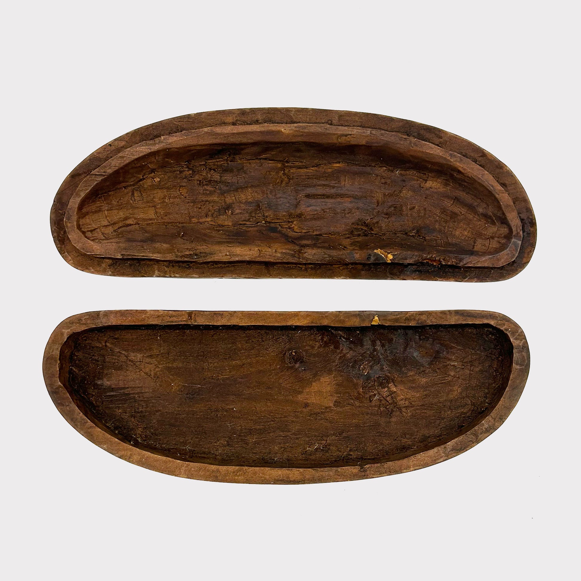 open view of Vintage Carved Container with African design