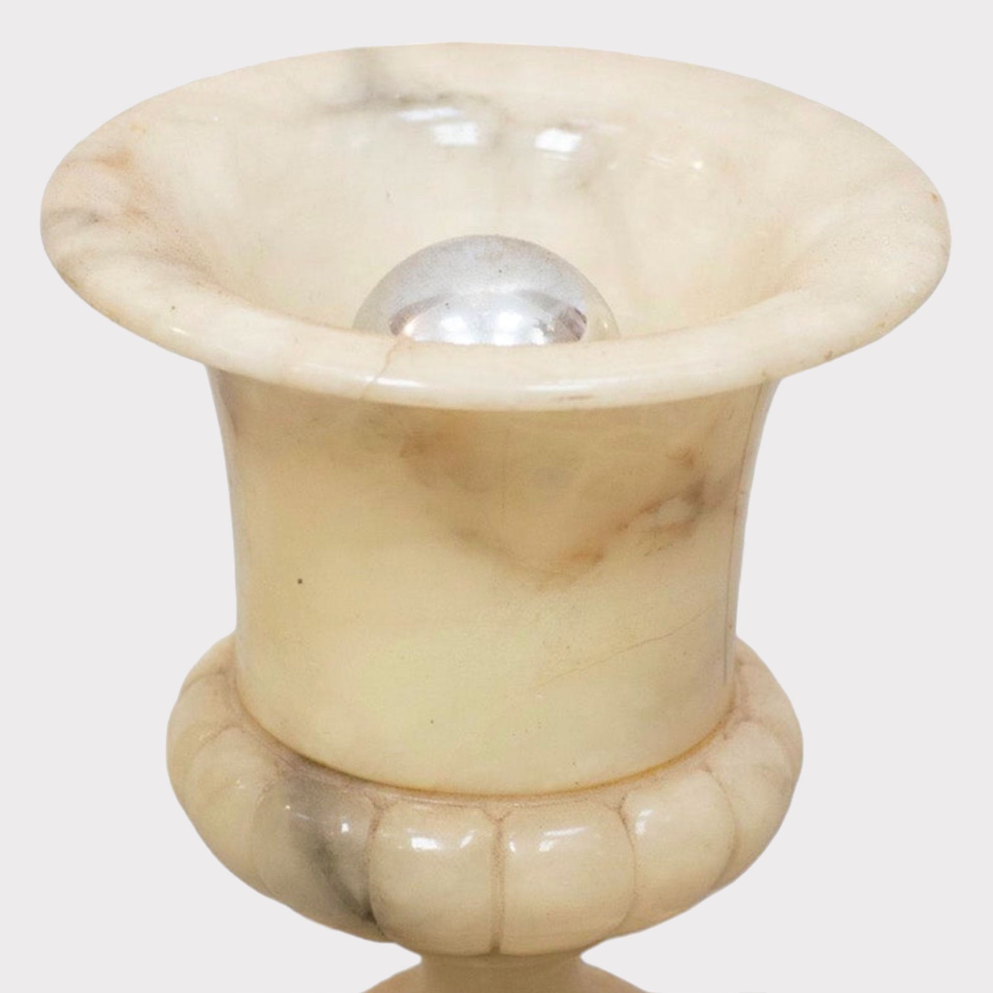 detailed view of Neoclasical Urn Alabaster Lamp