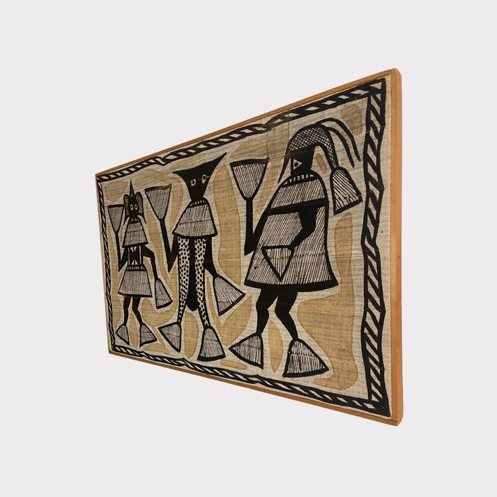 ANGELED VIEW OF African Korhogo Mud Pigment Painted Cloth
