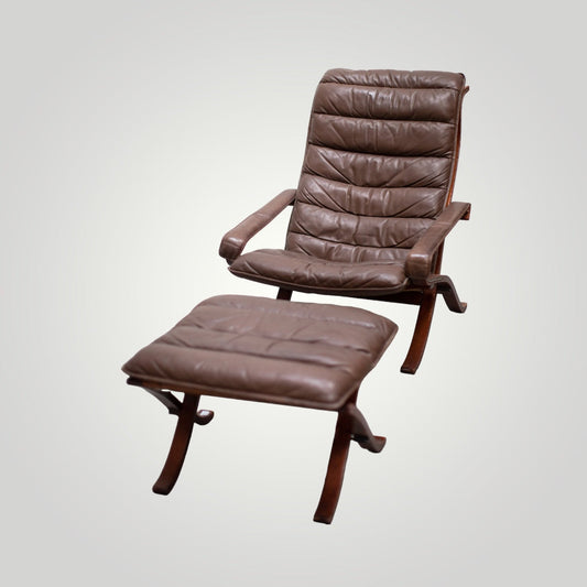 Vintage Ingmar Relling "Flex" Lounge Chair & Ottoman for Westnofa