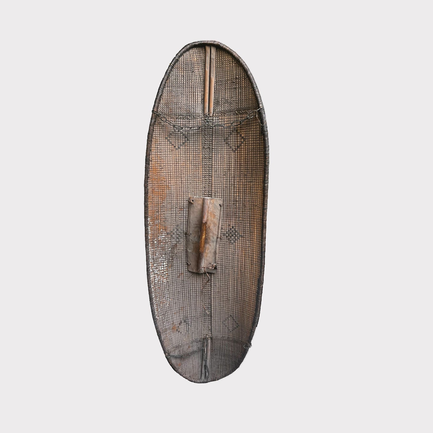 back view of Ngombe Tribe Wicker War Shield