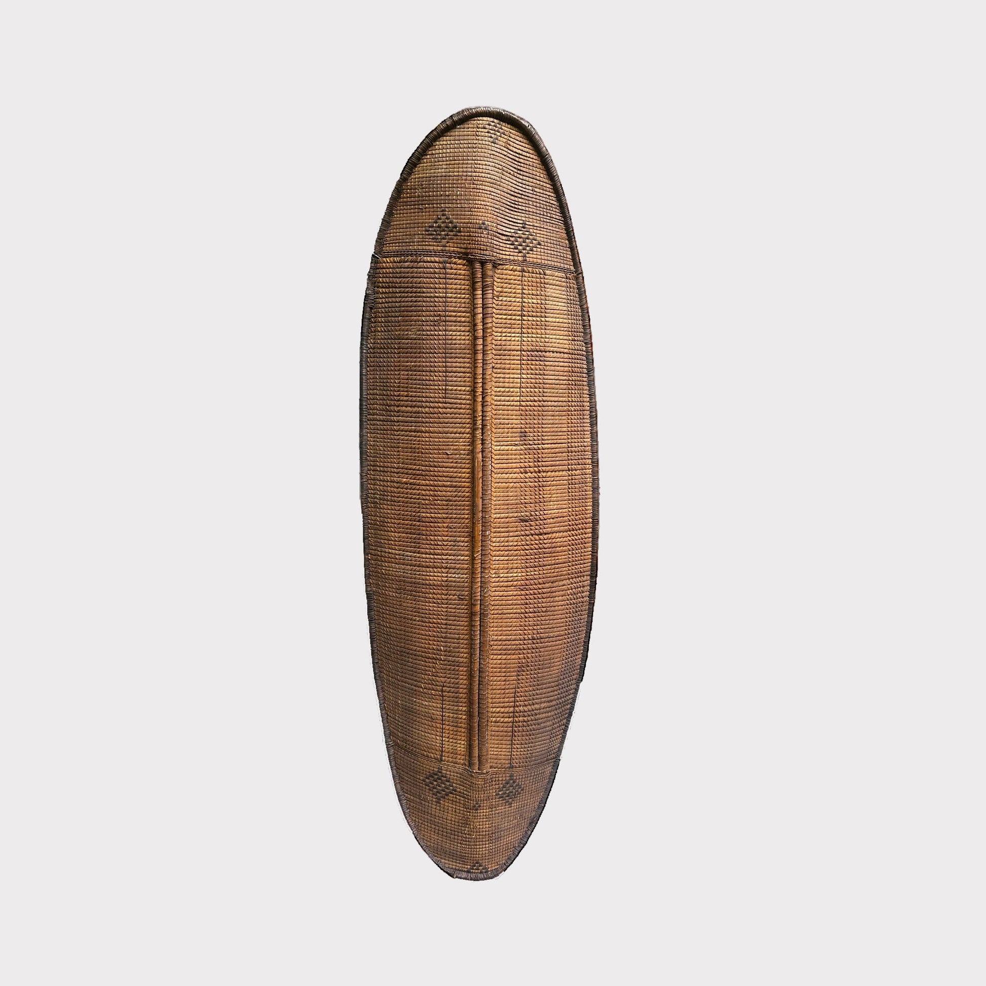 front side view of Ngombe Tribe Wicker War Shield